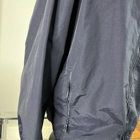 Lands’ End Men’s Navy Windbreaker retractable hood size XL - Picture 3 of 9